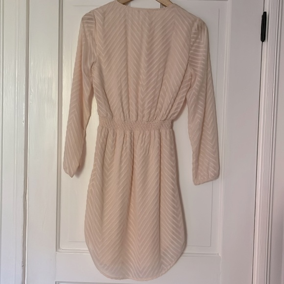 Cream midi dress with elastic waist and 3/4 sleeves - Picture 4 of 5